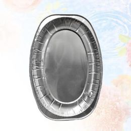 Disposable Dinnerware 20pcs Oval Serving Plates Aluminium Foil Tray Dishes Tableware For Catering BBQ Banquet Dinner