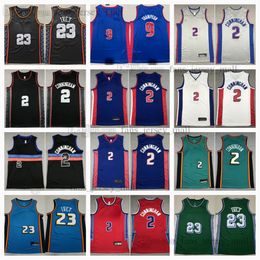 2023-24 New City Basketball Jersey 2 Cade Cunningham 9 Ausar Thompson 23 Jaden Ivey Stitched Black White Blue Jersey Men S-XXXL