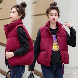 Women's Vests 2023 Korean Autumn/Winter Outerwear Stand Up Collar Tank Top Large Size Casual Down Cotton Vest Versatile Jacket Z2943
