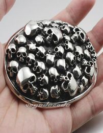 Huge Heavy 316L Stainless Steel Skulls Mens Biker Rocker Punk Belt Buckle P0255093146