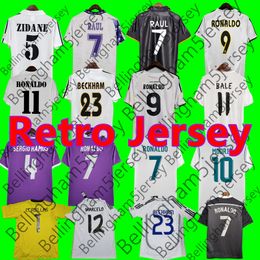 13 14 15 16 17 18 BALE Modric RONALDO Real Madrids Retro Jersey Finals Camisa de Futebol CARLOS 98 99 02 03 04 06 07 Beckham FIGO ZIDANE RAUL Vintage Soccer Jerseys CASILLAS