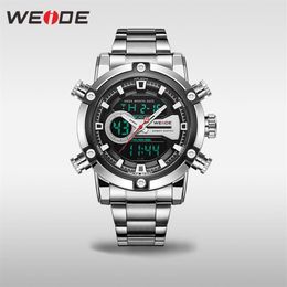 WEIDE Watch Men New European Luxury Men Sports Business Quartz Movement Analogue LCD Digital Calendar Multiple Time Men Watch287T