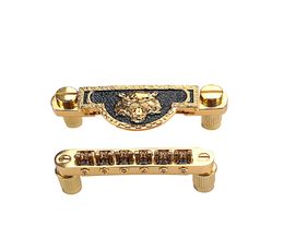 Gold Plated Guitar Roller Saddle TuneOMatic Bridge Tailpiece set for Gibson LP Electric Guitar Parts3008721