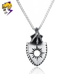 Pendant Necklaces Punk Eagle Claw Necklace For Men Sun Shield Vitage Silver Stainless Steel Box Chain Male Jewelry223x