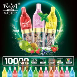 Original R&M MASTER 10000 disposable vape pen 10K puffs 14flavors 0% 2% 3% 5% RGB flash light Type-C charging E-cigarettes