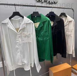 Women's Blouses & Shirts designer brand 2023 Early Fall New Silk Satin Light Design Sense Embroidery Shirt Female Long Sleeve White Blouse Women High B39R