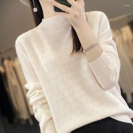 Women's Sweaters Autumn Winter Womens Sweater Mock Neck Warm Basic Pullovers Fashion Korean Jumper Bottoming Shirts Casual Strecth Knit Wear