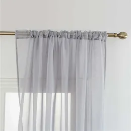 Curtain Solid Window Screening Translucent Door Room Divider Sheer Kitchen Bedroom Drapes