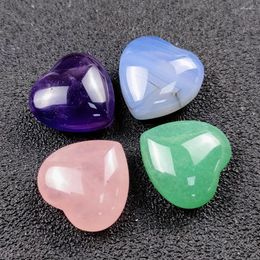 Jewellery Pouches Natural Amethyst Rose Quartz Crystal Aventurine Jade Love Heart Blue Agate Peach Shaped Wishing Stone Ornaments