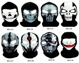 Cycling Caps Masks Tactical Ghost Skull Scary Headwear Balaclavas Neck Warmer Hood Winter Thermal Warm Full Face Mask for Hunting 6456678