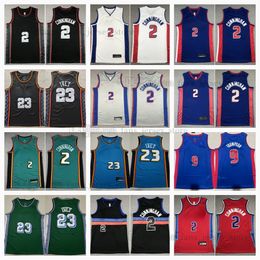 2023-24 New City Basketball Jerseys 2 Cade Cunningham 9 Ausar Thompson 23 Jaden Ivey Black Green Blue Stitched Jersey Men S-XXXL