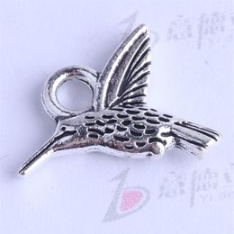 Antique Silver bronze hummingbird Charms DIY Vintage Pendant DIY Jewelry Making 300pcs lot 2518300m