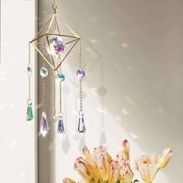 Sun Catcher Crystal Hanging Glass Prisms Suncatcher Wind Pendants Chimes for Car Wedding Window Outdoor Garden Decorations 231227