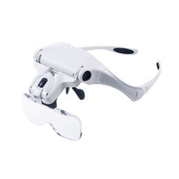 Head mounted reading lighted multi lens replacement LED magnifying glass Grafting false eyelashes 9892B2 ZZ