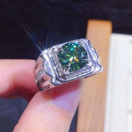 2021 Choucong Brand 2CT Wedding Rings Luxury Jewellery 925 Sterling Silver Round Cut Emerald CZ Diamond Gemstones Party Women Men En272H