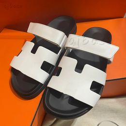 Designer summer beach slides leather sandals luxury man women suede leather slippers naturel slippers sandles shoes