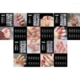 False Nails Natural Fake Clear Press On Full Cover Artificial