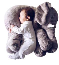 60cm 40cm Soft Plush Elephant Pillow Baby Sleeping Back Cushion stuffed animals Pillows Newborn Doll Playmate Cushions Kids Toys S6506073