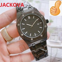 Crime Premium Mens SportS Wristwatch 42mm Quartz Movement Male Time Clock Watch Fulll Stainless Steel Band Belt Skeleton Top Watch197M