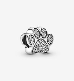 100 925 Sterling Silver Sparkling Paw Print Charms Fit Original European Charm Bracelet Fashion Women Wedding Engagement Jewellery 3640853