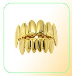 Grillz Teeth Set High Quality Mens Hip Hop Jewellery Real Gold Plated Grills6400966