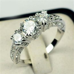 Romantic Lovely Natural Birthstone in Bridal Princess Wedding Engagement Ring Siz6-10277a