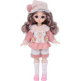 Dolls BJD Doll 16 Ball Jointed Fashion Full Set Up With Beautiful Clothes Soft Wig Vinyl Head Female Body For Girl Gift ChildrenToys 220