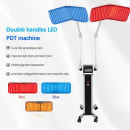 Double handles LED PDT for acne scar wrinkle treatment skin whiten and tighten Light Therapy