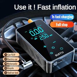 Inflatable Pump Car Electrical Air Pump 150psi Mini Wireless Touch Screen Tyre Inflatable Pump Car Motorcycle Bicycle Inflator Air CompressorL231228