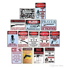 2021 Metal No Trespassing Warning Gun S Tin Signs Vintage Plate Wall Bar Garage Shop Home Club Cafe Art Craft do old Decor Plaq6259429