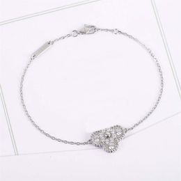 S925 silver 1 5CM flower bracelet with all diamond for women wedding jewelry gift WEB116280F