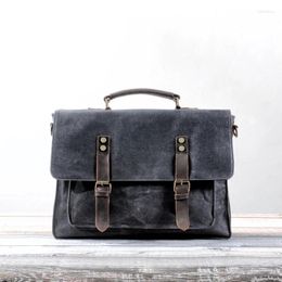 Briefcases MUCHUAN Retro Workwear Handbags Art Canvas Crossbody Men Street Trend Postman Computer College Fresh Shoulder Bag