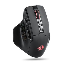 Redragon M811 PRO Wireless MMO Gaming Mouse 15 Programmable Buttons RGB Gamer 10 Side Macro Keys 231228