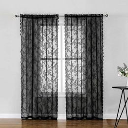Curtain Sheer Simple Classic Style Window Drape Floral Patterned Household Supplies