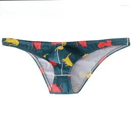 Underpants Men's Underwear Cotton Briefs U Convex Bag Hip Sexy Print Bikini Comfortable Breathable Quality Male Panties 466