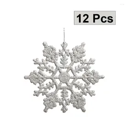 Decorative Figurines Plastic Snowflake Decorations 10cm Christmas Tree Snowflakes Pieces For Ornaments (Red)