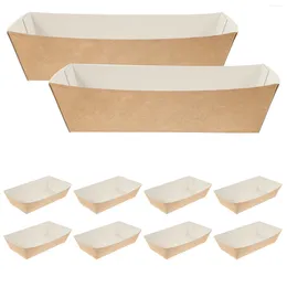 Disposable Dinnerware 100 Pcs Warming Tray Fried Chicken Holder Kraft Paper French Fries Container