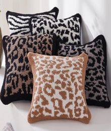 Leopard zebra knit jacquard pillowcase barefoot pillow dream blanket sofa cushion super soft 100 polyester microfiber7470098