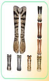 Funny Leopard Tiger Cotton Socks For Women Happy Animal Kawaii Unisex Harajuku Cute Casual High Ankle Sock Female Party6418449