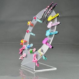 Hair accessory stand jewelry clips pins organizer haar accessoires display holder haipin tiara acrylic riser hairpins case rack237Y