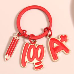 Keychain for Women Men Student Kids Pen Pendant Metal Keys Chains Rings Birthday High School Graduation Gift Wholesale Red Colour 2024