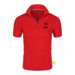 Polo T Shirt for Men Summer Golf Fashion Brand Rabbit Print Men's Lapel Short Sleeved Man Polo Collar T-shirt Luxury Designer Clothes Men