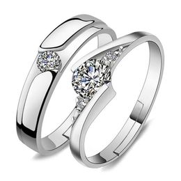 Wedding Rings Update Crystal Open Adjustable Diamond Engagement Wedding Ring Couple Rings Fashion Jewellery Women Men Drop De Dhgarden Dhadq