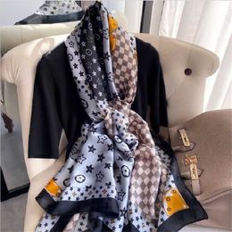 22% OFF scarf Simulated Women's Korean Edition Sun Protection New Silk Print Scarf Air Conditioning Large Shawl