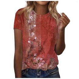 Women's Hoodies Summer Elegant Abstract Printed Painting T-shirt 3/4 Sleeves Round Neck Pullover Autumn Casual Tops Shirts Blouses Tunic