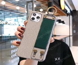 Fashion Phone Cases for iphone 11 12 13 pro max 8 plus X XS XR Xsmax High Quality Leather Hand Straps Wristband Designer Cellphone7523091