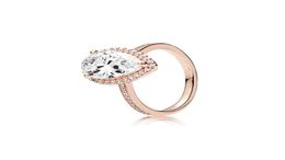 18K Rose Gold Tear drop CZ Diamond RING Original Box for 925 Sterling Silver Rings Set for Women Wedding Gift Jewelry4463669