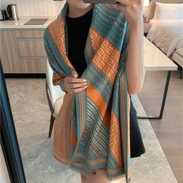 22% OFF Alphabet cashmere autumn winter new Westernised style versatile thick air conditioning shawl long and thickened scarf
