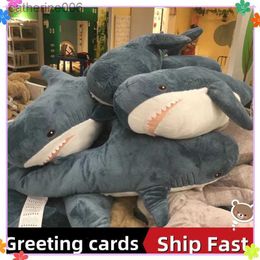 Stuffed Plush Animals Cute Shark Plush Toy Soft Stuffed Speelgoed Animal Reading Pillow Birthday Gifts Cushion Doll GiftL231228