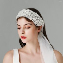 Hair Clips Aesthetic Bride Pearl Hoops For Women Headwrap/headband/Hair Accessory/Headpiece/Head Party Wedding Showing